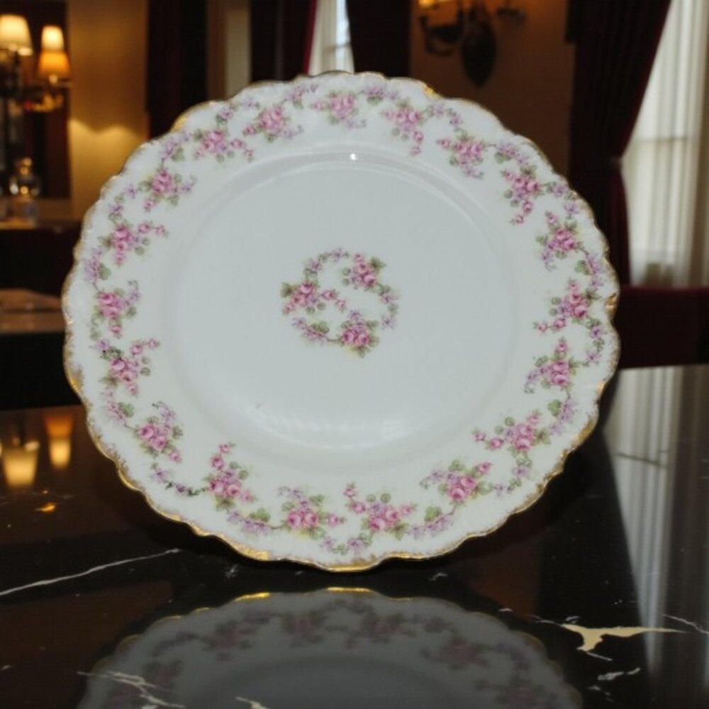 Antique Vintage Elite Works Limoges Dinner Plate 1920's Floral